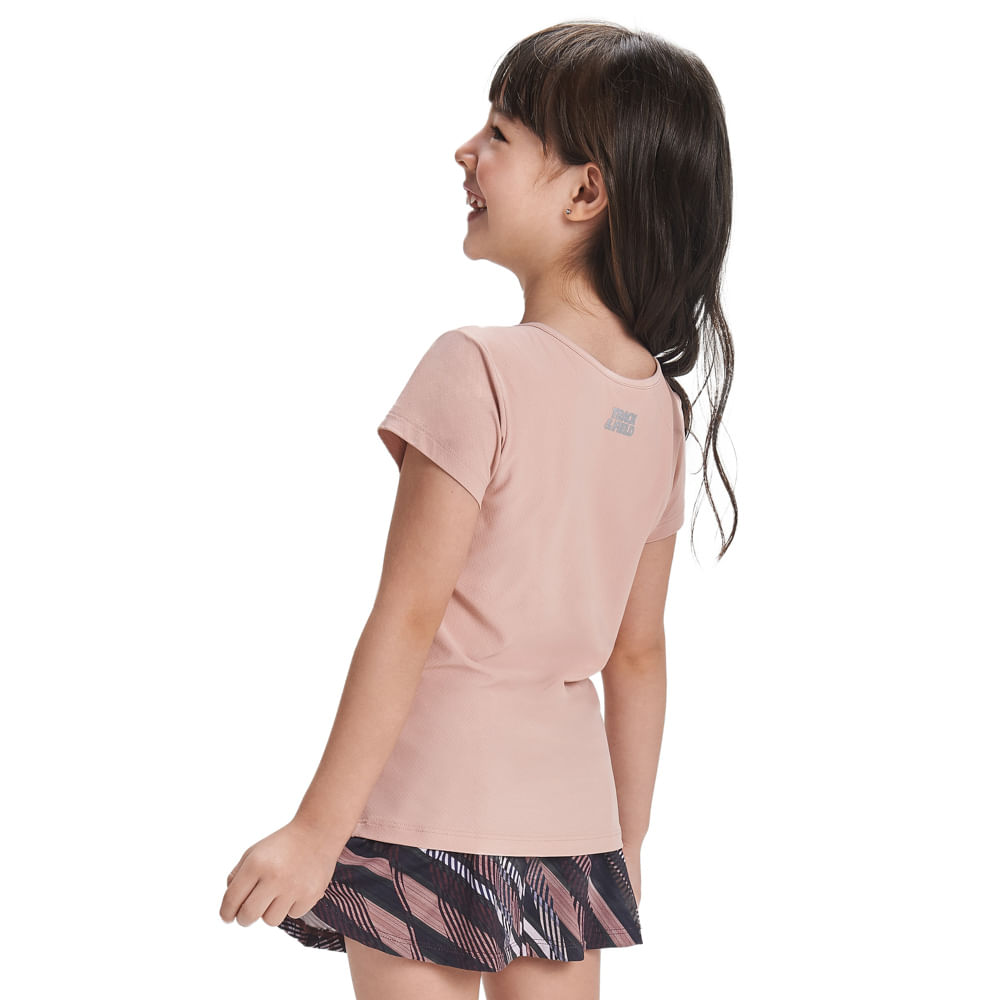 Camisetafemininainfantilmangacurtatrackfieldbasicaarenito