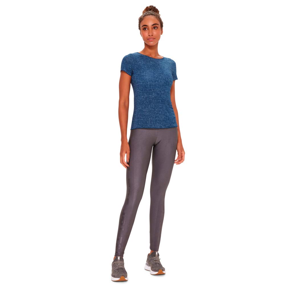 Calça legging feminina jacquard chumbo - Track\u0026Field