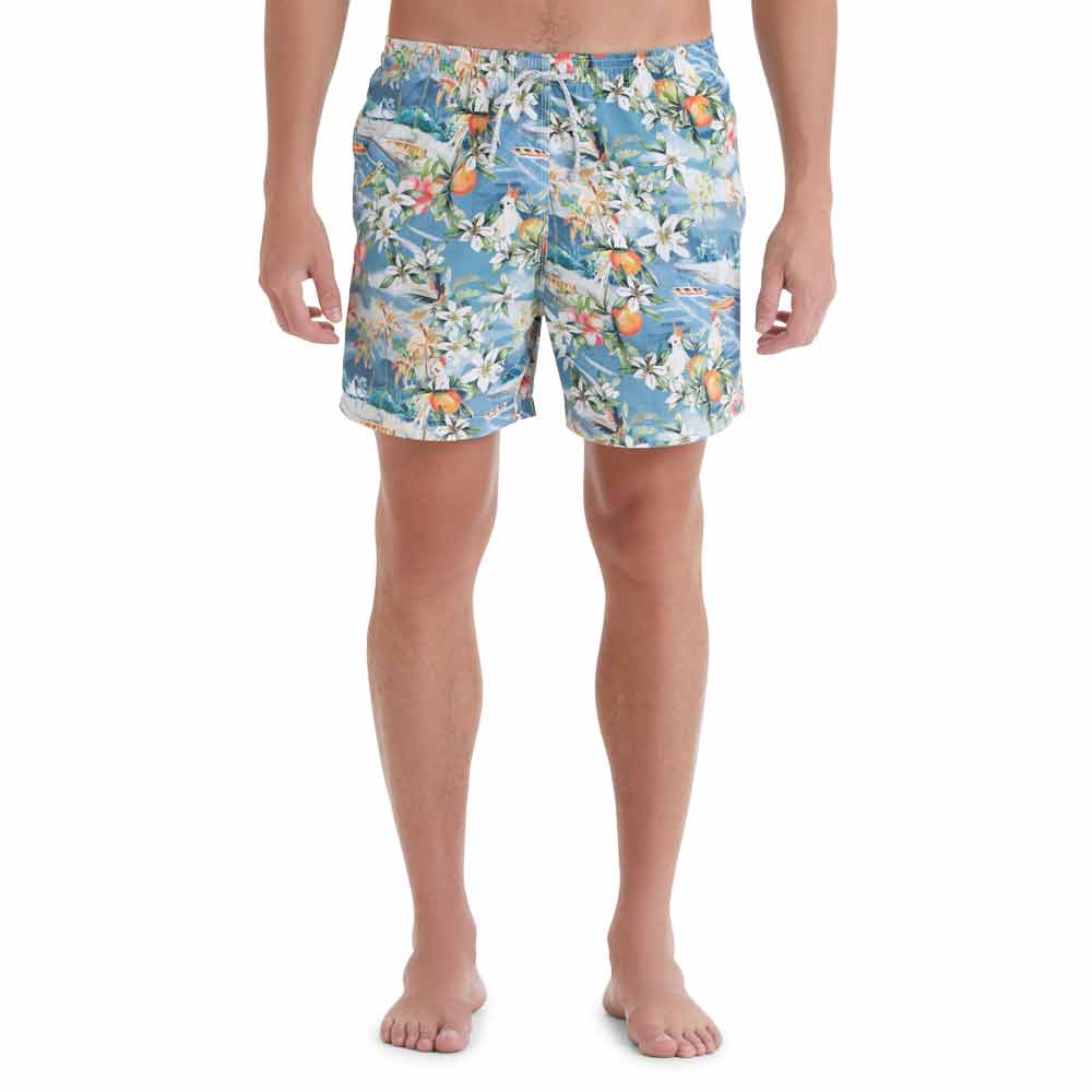 shorts-masculino-medio-estampado-beach-tropical-azul-frente