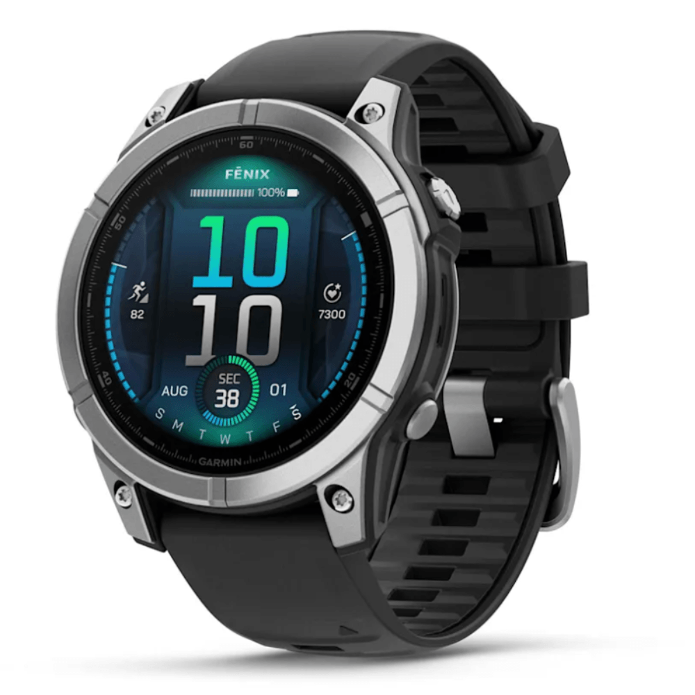 Relógio Garmin Fenix e Aço Inoxidável com Pulseira de Silicone Preta — Track&Field