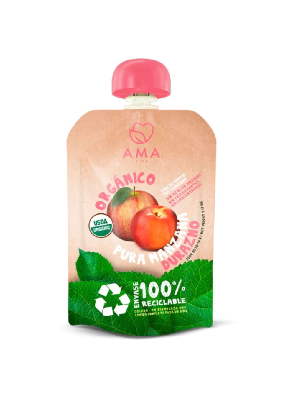 Purê Orgânico Maçã Pêssego Ama - 90g