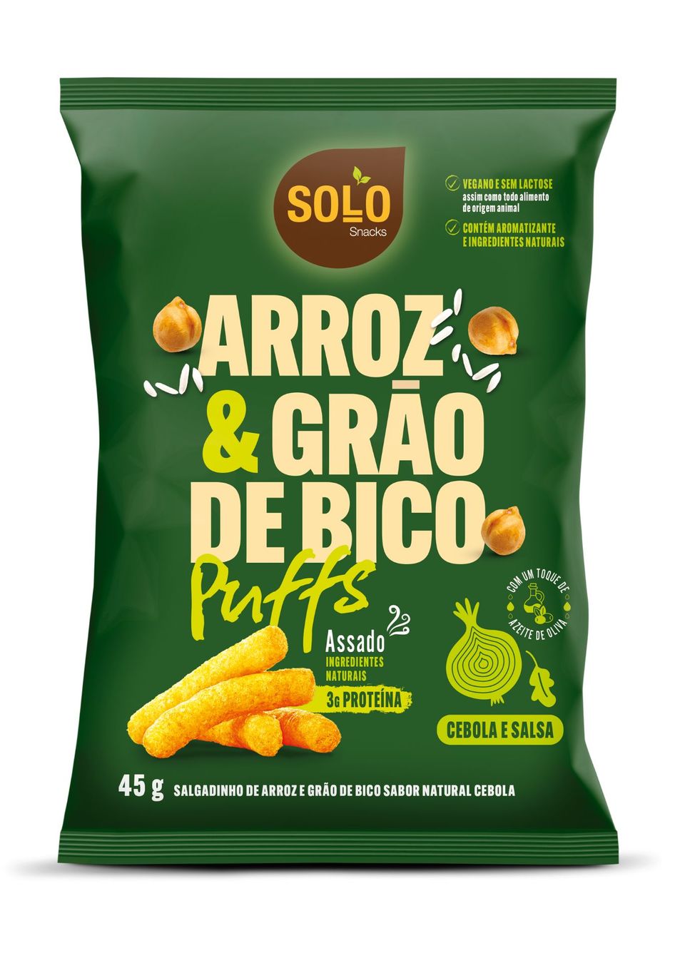 Snack Arroz & Grão de Bico Cebola Salsa Solo - 45g