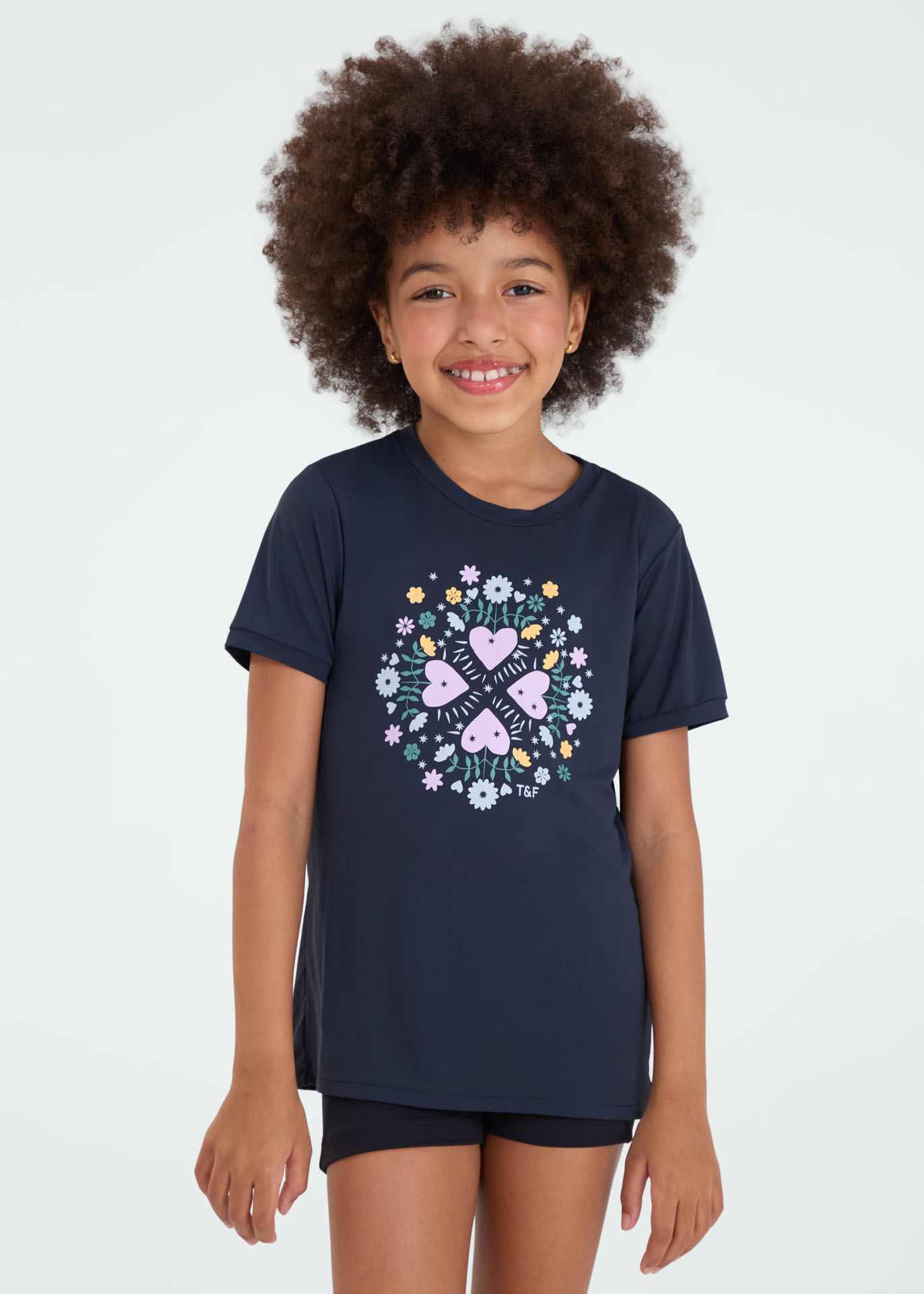 Camiseta Feminina Infantil Thermodry Coração