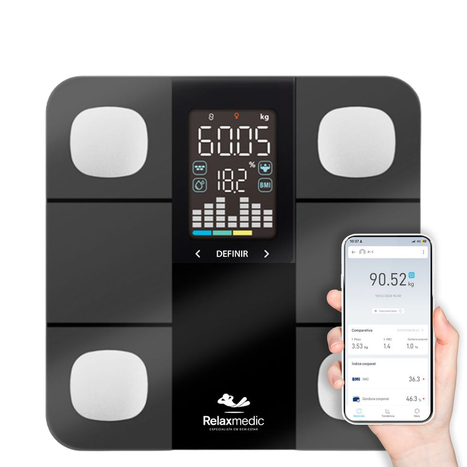 Balança de Bioimpedância Relaxmedic Smart Visiox