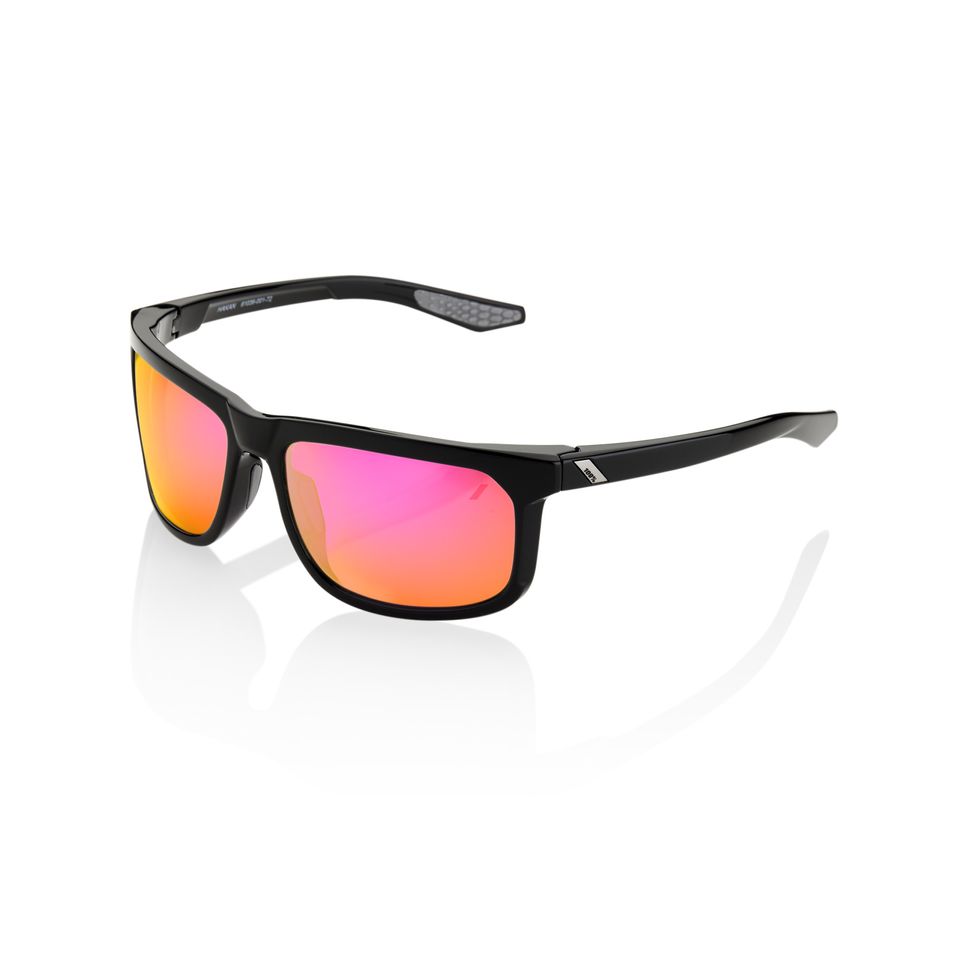 Óculos de Sol 100% Hakan - Polished Black - Purple Multilayer Mirror Lens