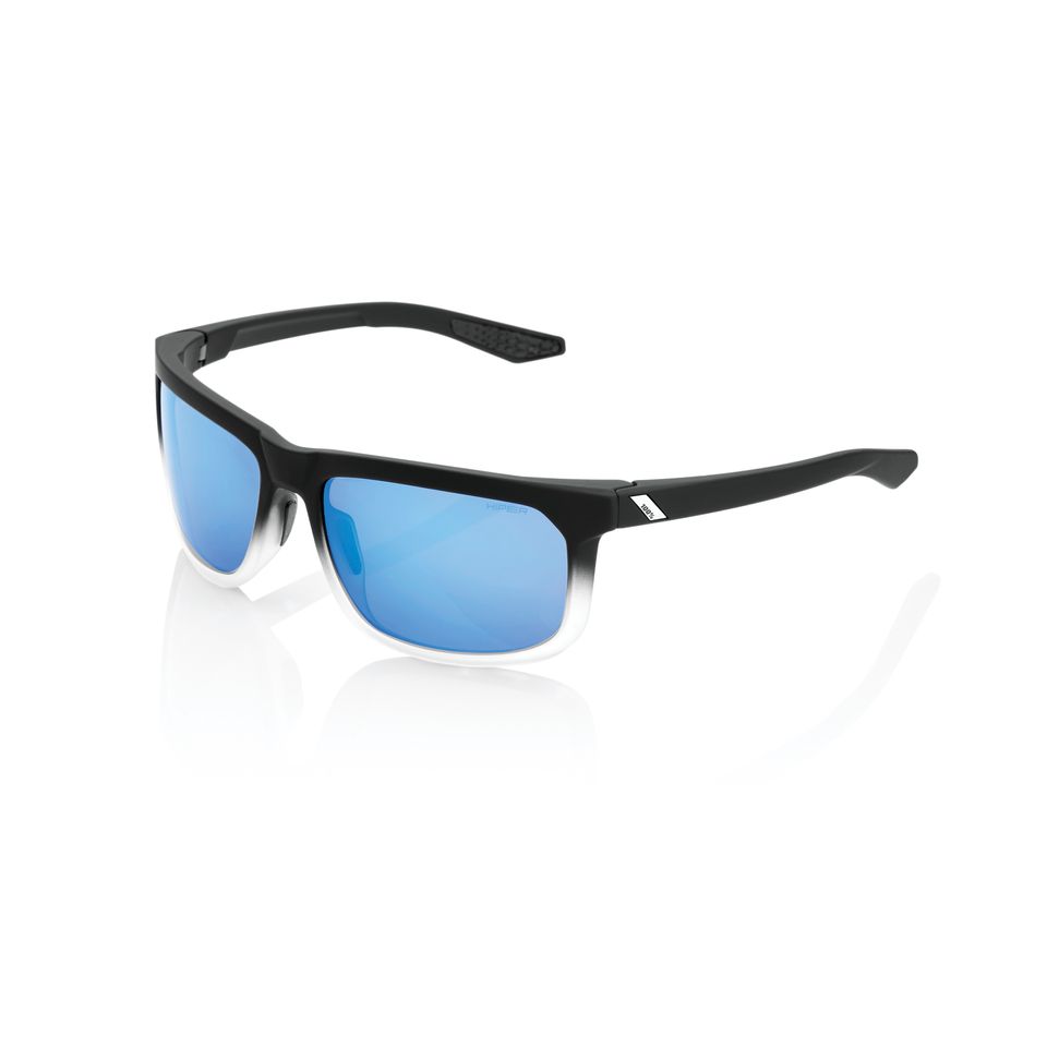 Óculos de Sol 100% Hakan - Soft Tact Black / White Fade - Hiper Blue Multilayer Mirror Lens