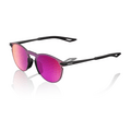 Óculos de Sol 100% Legere Round - Soft Tact Black - Purple Mirror