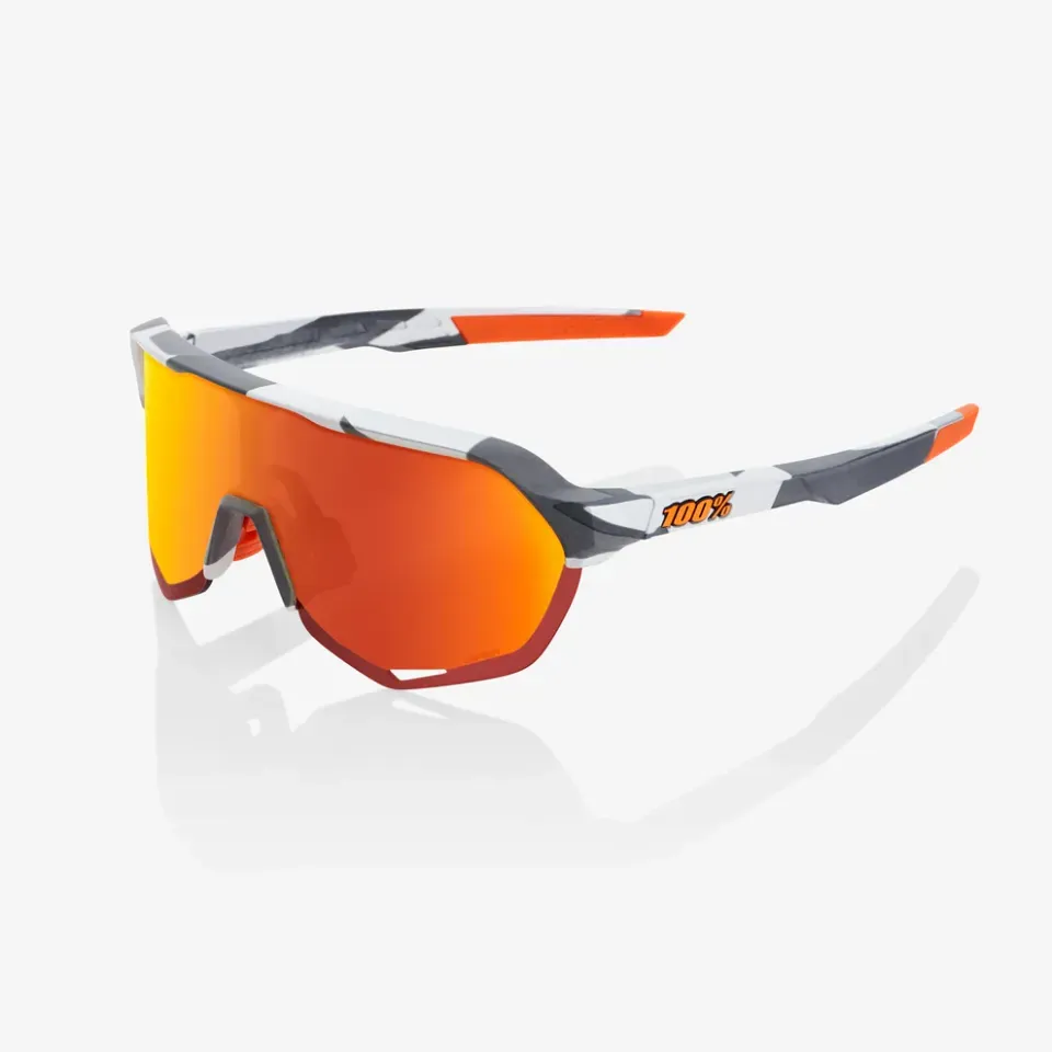Óculos de Sol 100% S2 - Soft Tact Grey Camo - Hiper Red Multilayer Mirror Lens
