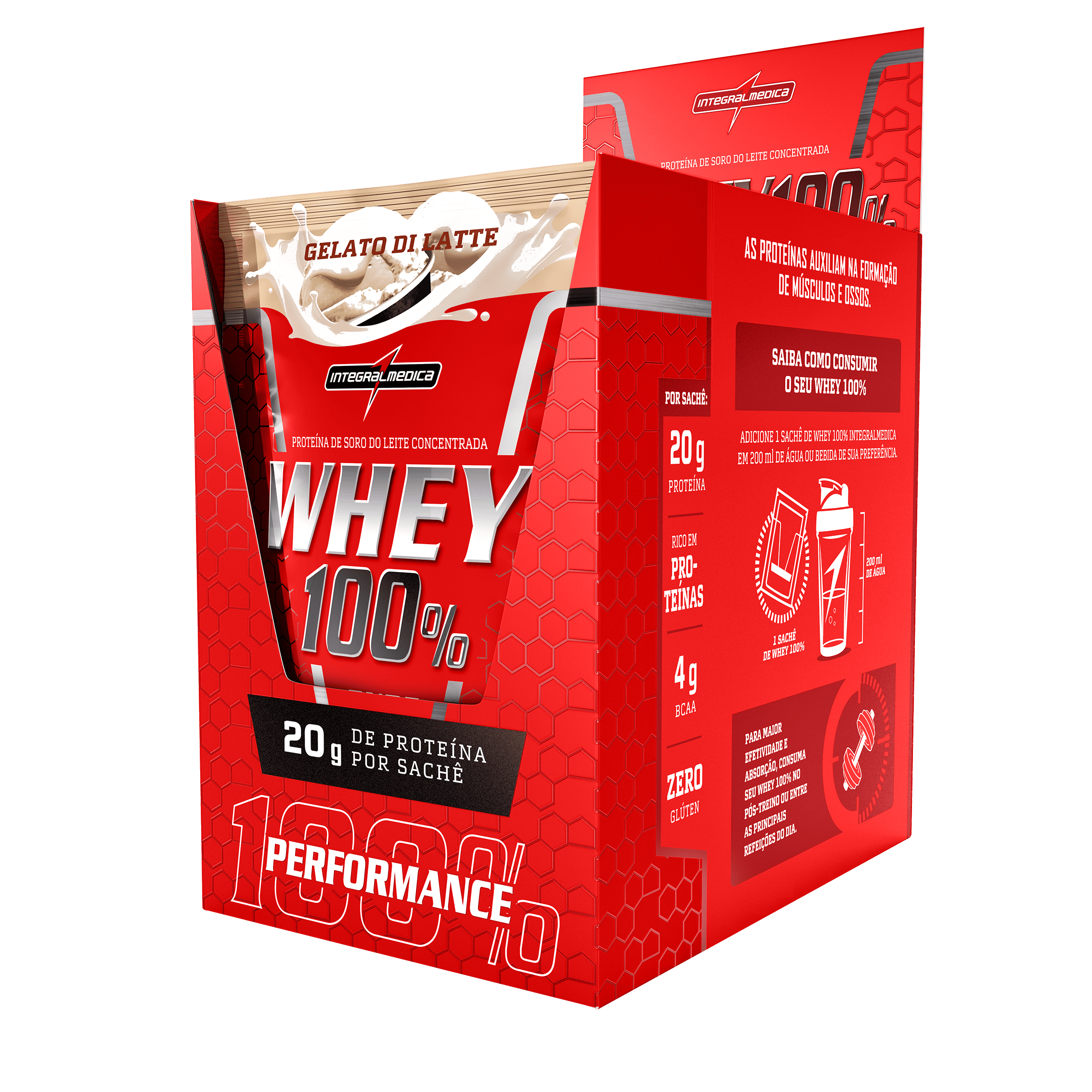 Whey Protein 100% Pure Sachê Integralmédica - 10 Unidades