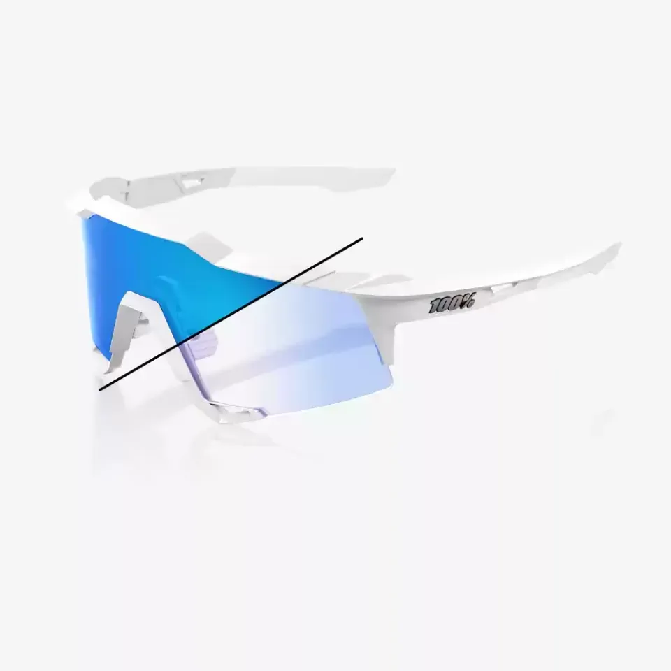 Óculos de Sol 100% Hypercraft - Bastille Le - Pearl White Glitter - Blue Mirror Photochromic