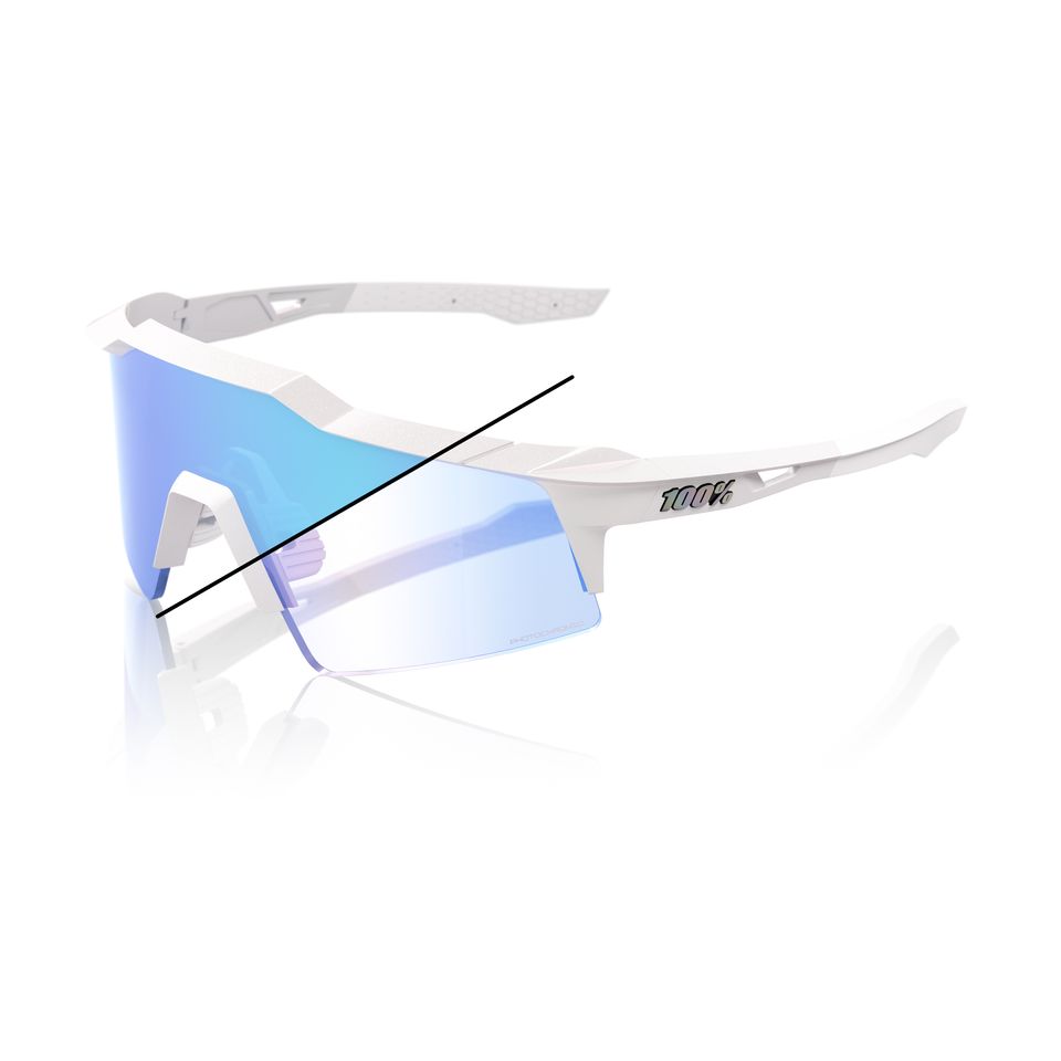 Óculos de Sol 100% Speedcraft Sl - Bastille Le - Pearl White Glitter - Blue Mirror Photochromic