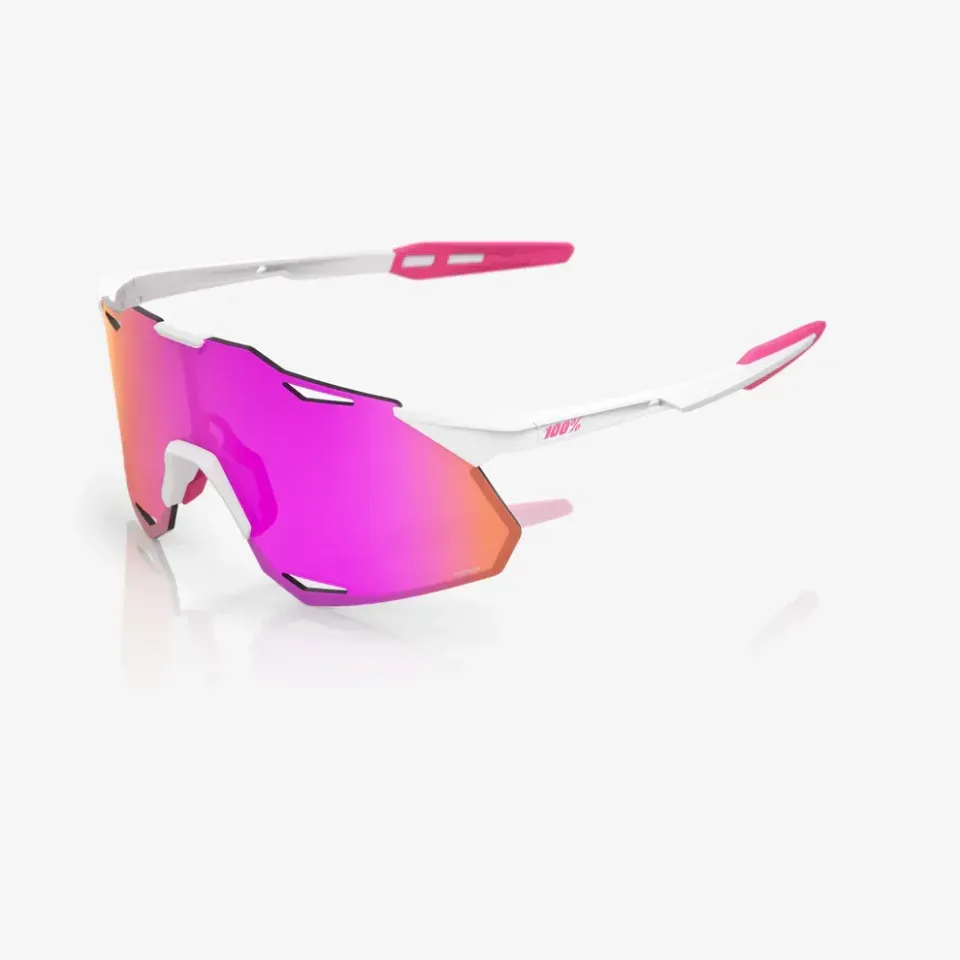 Óculos de Sol 100% Hypercraft Xs- Matte White/Pink - Hiper Vital Pink Mirror Lens