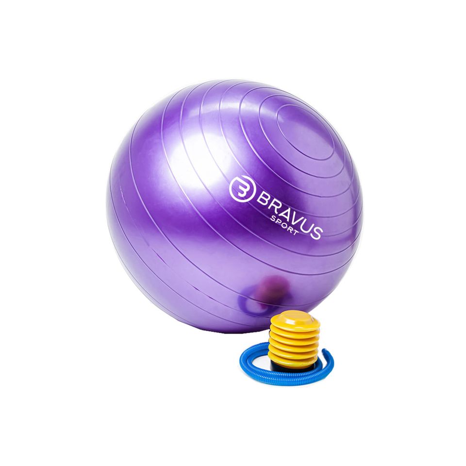 Bola Suíça para Pilates Bravus 65cm Anti Explosão com Bomba de Ar