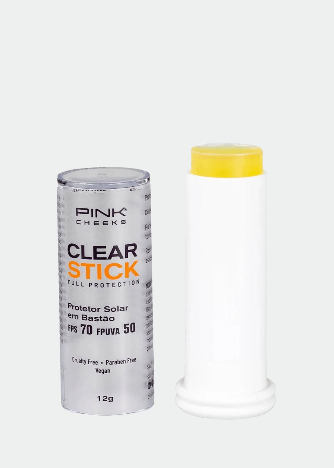 Protetor Clear Stick Transparente FPS 70 FPUVA 95 - 12g