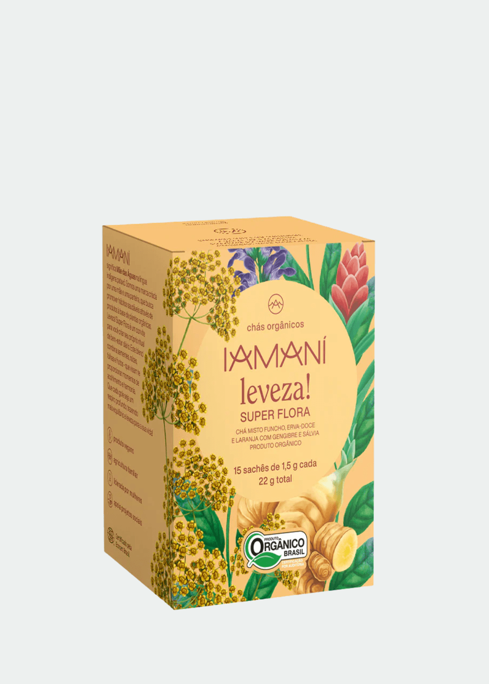 Chá Orgânico Leveza! Super Flora Iamaní - 15 Sachês